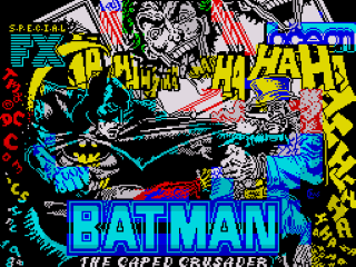 Batman: The Caped Crusader title screen for ZX Spectrum